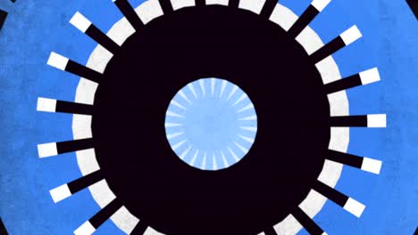 Blue-and-white-pixels-pattern-in-circles-in-8-bit-of-architecture