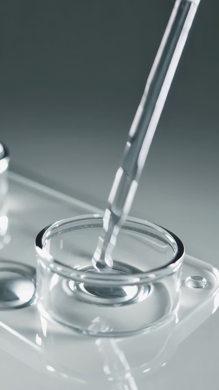 Pipetting liquid into a Petri dish