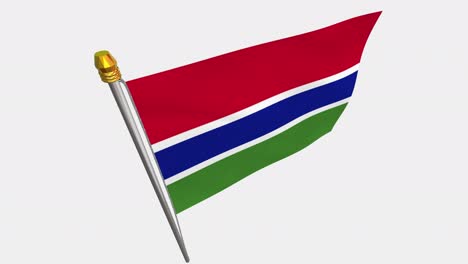 vídeo de bucle de la bandera de gambia revoloteando en el viento, vídeo en cámara lenta de 4k, con canal alfa