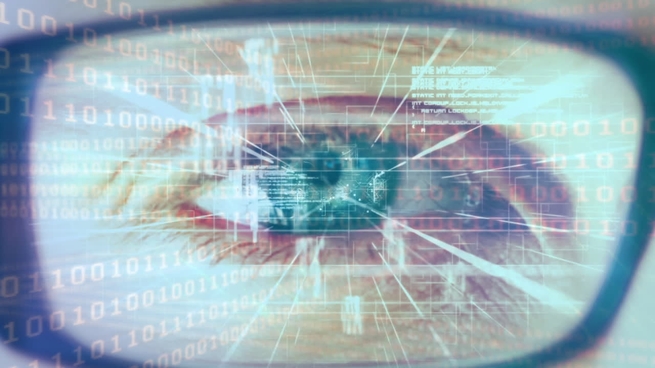 animación del procesamiento de datos sobre el ojo