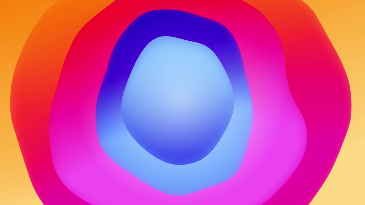 Plastic Colorful Shapes waves Abstract background 3D gradient animation seamless loop.