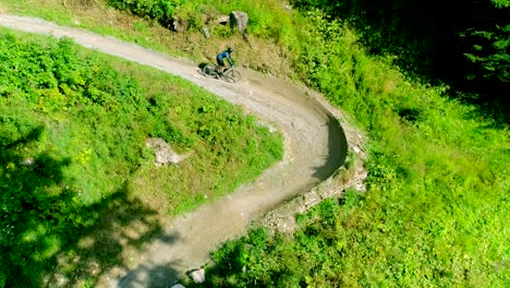 footage of a person riding a bike on a track in davos