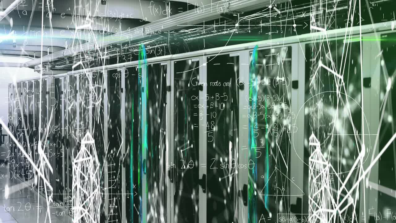 Animation of data processing over server room