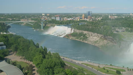 pan from above american falls to the canadian falls