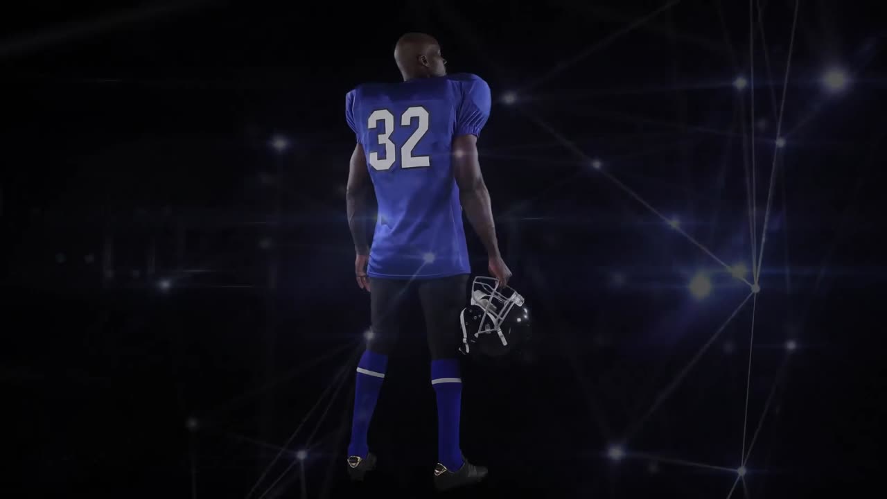 아프리카계 미국인 미식 축구 선수에 대한 연결 네트워크의 애니메이션