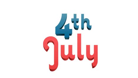 animation of independence day text moving over white background