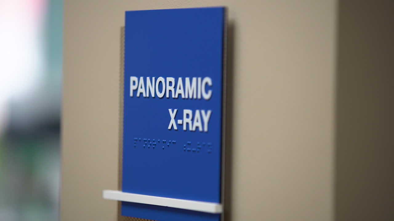 Operatory room sign in dental clinic office for patients