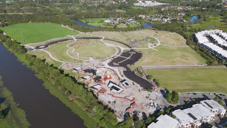 aerial view of parklands under construction