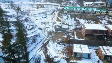 aerial view after snowfall in kufri shimla