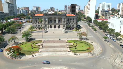 aerial view of maputo city hall and maputo cathedral from independence square in maputo, mozambique.