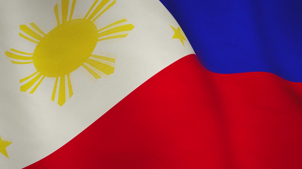 필리핀이 민주주의의 상징으로 배경 발을 흔들고 있습니다. - 애니메이션 원활한 비디오 루프