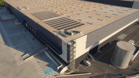 detailed and close-up view of a warehouse building in the fahala logistics complex