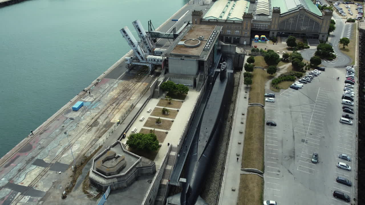 Submarine Museum at Port, Aerial View