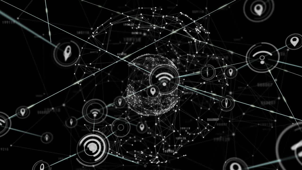 animación del globo con redes de conexiones