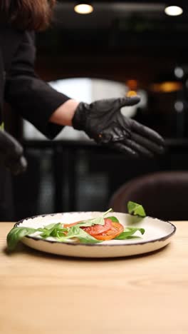 chef preparing a salad