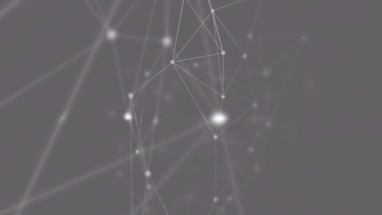 Digital animation of network of connections floating against grey background