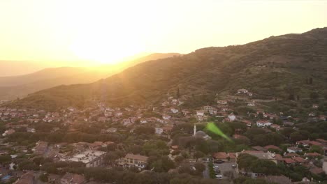 a village view with its mosque and renovated houses.
