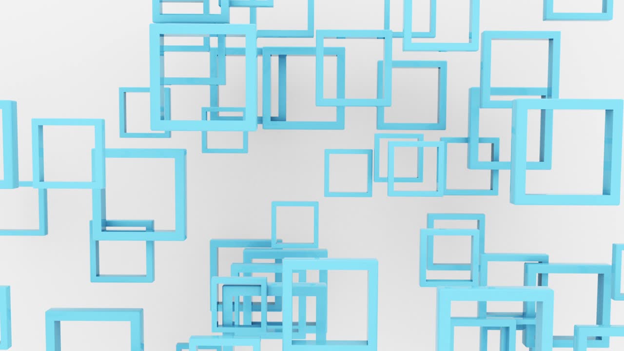 Abstract background 3d color squares shapes 4k animation. Looping footage.