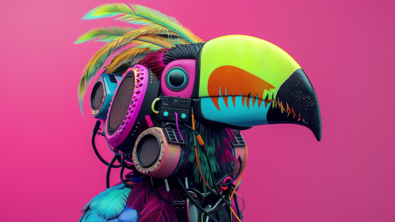 música obótica toucán hecho con ai generativo