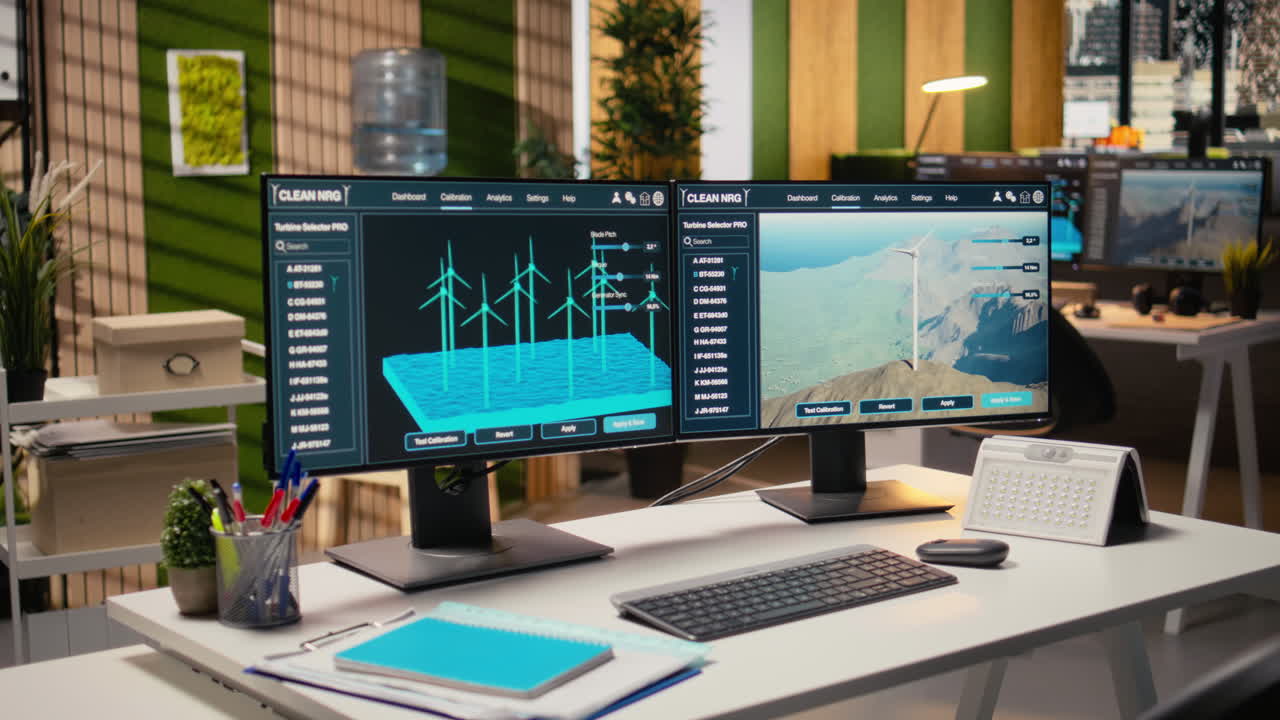 Software Interface On Pc Used For Planning Wind Farm Layouts