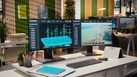software interface on pc used for planning wind farm layouts