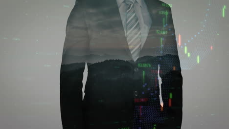 animación del procesamiento de datos financieros sobre los empresarios