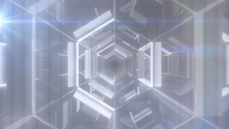 animation of squares over digital tunnel