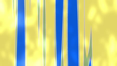 digital abstract animation with warping blue waves moving on yellow background