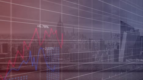 Animation-of-financial-data-processing-over-cityscape