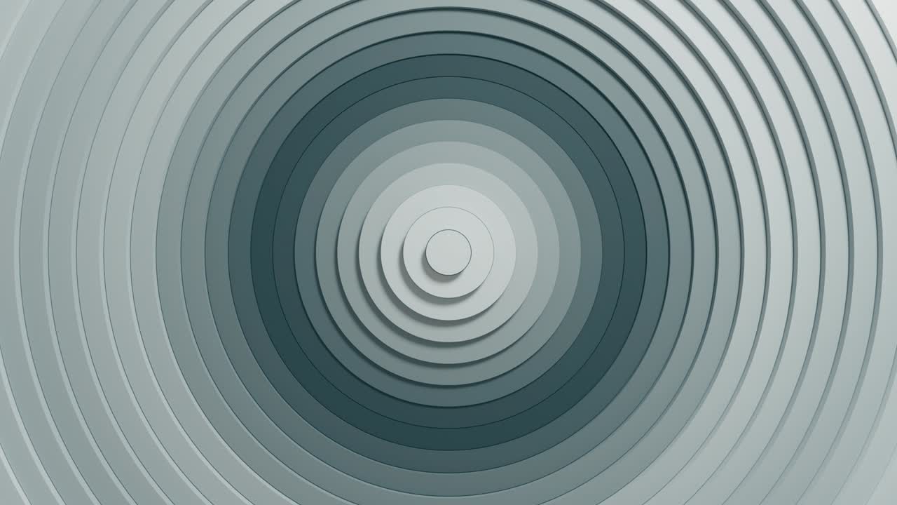 patrón de círculos abstractos con efecto de compensación y gradiente blanco y negro suave. animación de anillos limpios claros y oscuros. fondo abstracto para presentación de negocios. bucle sin costuras 4k 3d render