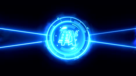 futuristic sports game loop animation. versus battle fight background. radar neon display. chinese character "fight". japanese letter element. game control.