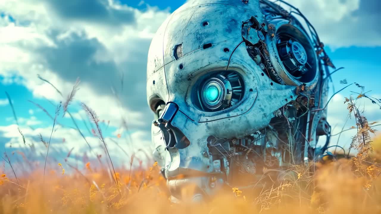 높은 풀의 에 있는 로 머리