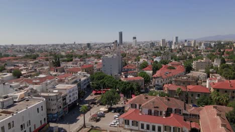 aerial 4k nicosia old town in north cyprus