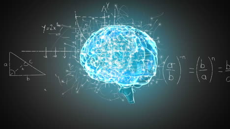 animación del cerebro con tecnología y procesamiento de datos