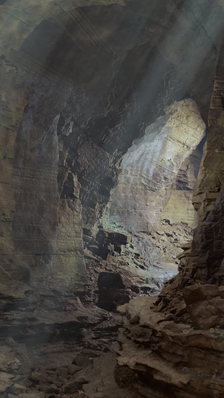 Ambiente sotterraneo illuminato delicatamente dalla luce naturale del sole ed echi