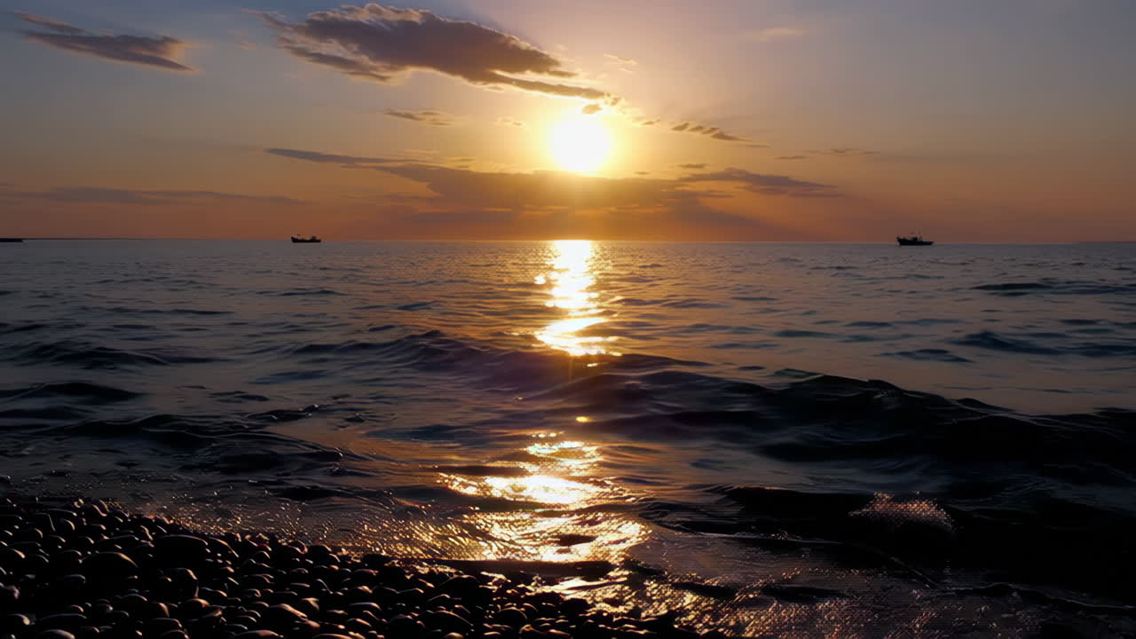 바다 위로 일몰