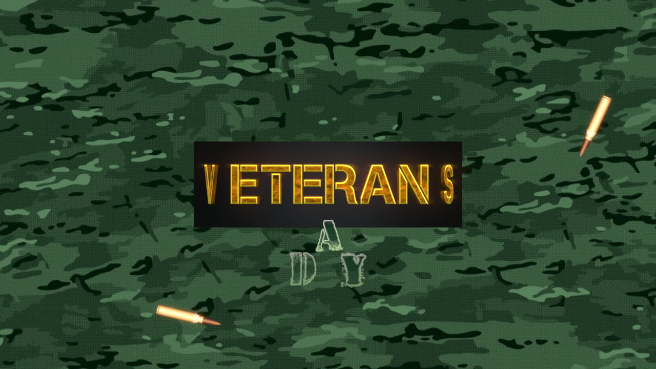 후원자와 군사 배경에 애니메이션 텍스트 재향 군인의 날 1
