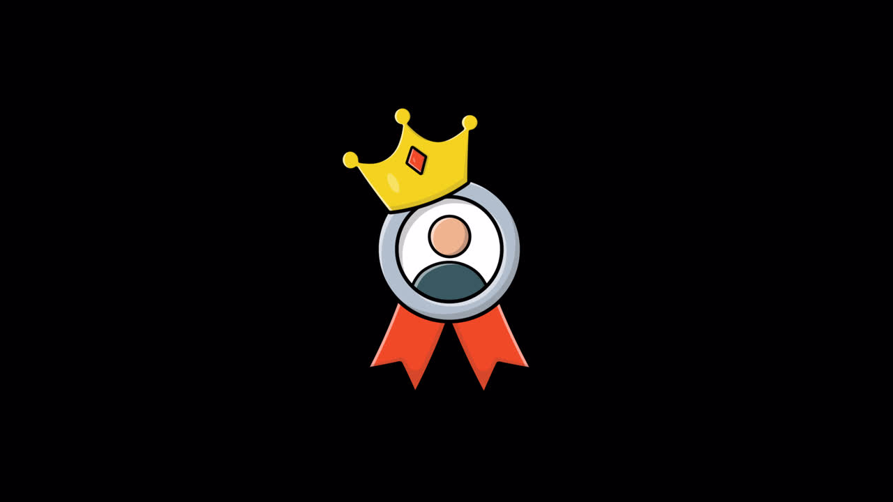 Animated Icon of Best User Award with Crown