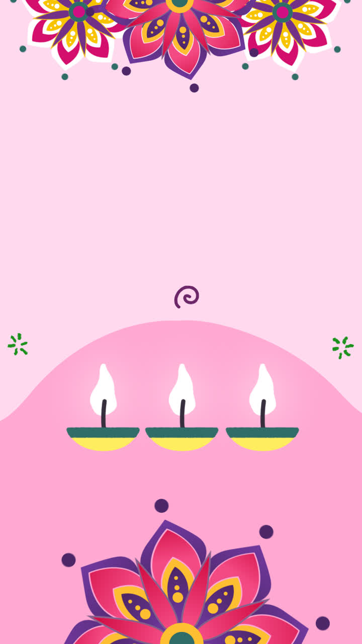 анимация плоского фона фестиваля дивали