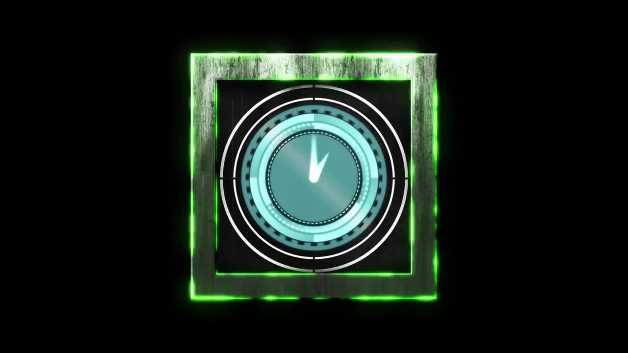 Animation of scope scanning on black background