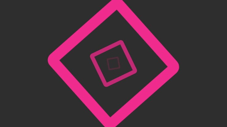 Fly and hypnotic red squares pattern