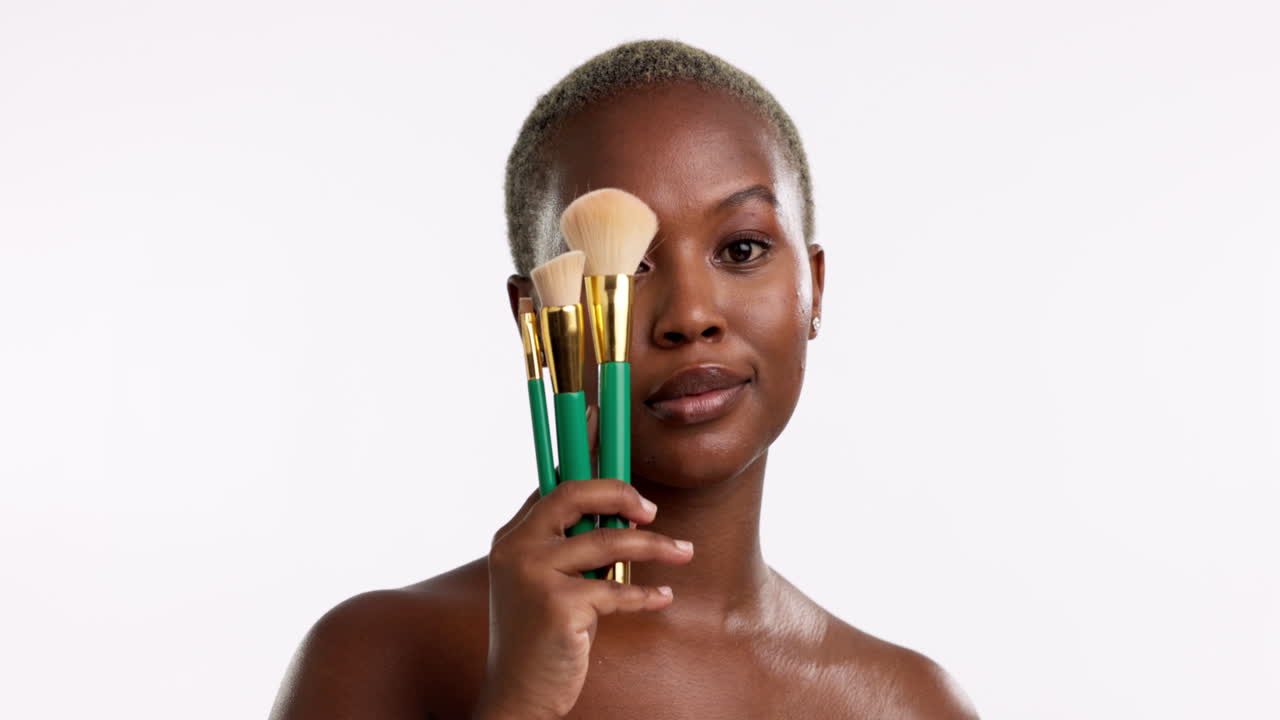 Beauty, makeup and smile with black woman