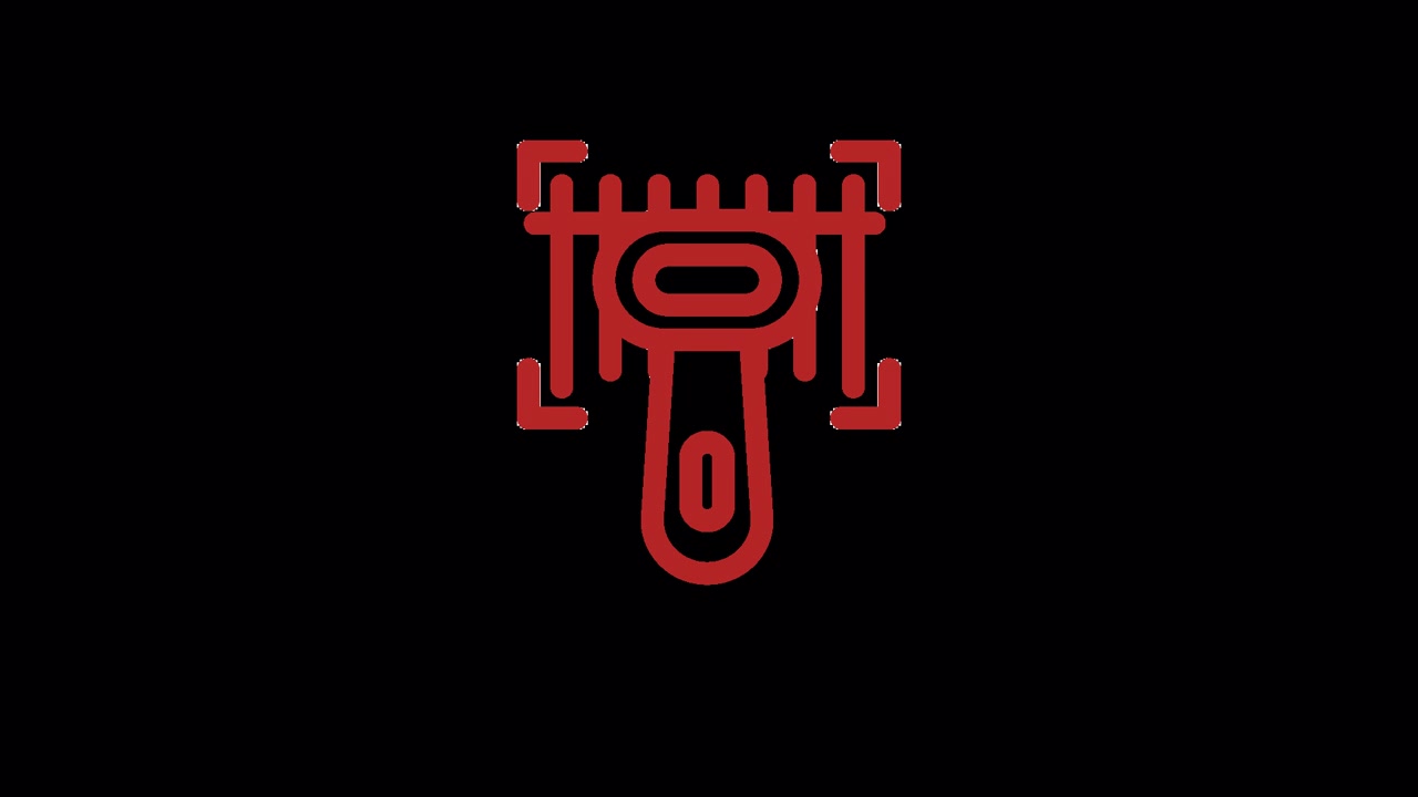 Icono animado de escáner de código de barras rojo con línea de escaneo en movimiento