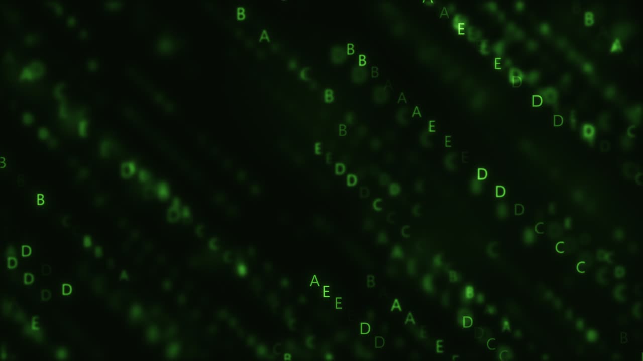 Digital text code green color screen