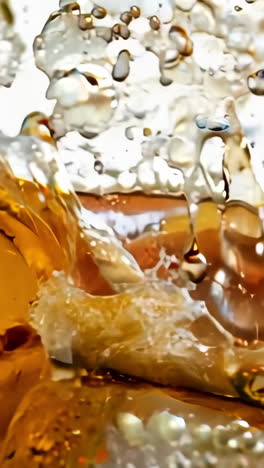 a splash of brown liquid in a glass of water. the splash is so big that it covers the entire glass, and the liquid is so dark that it almost looks like a shadow