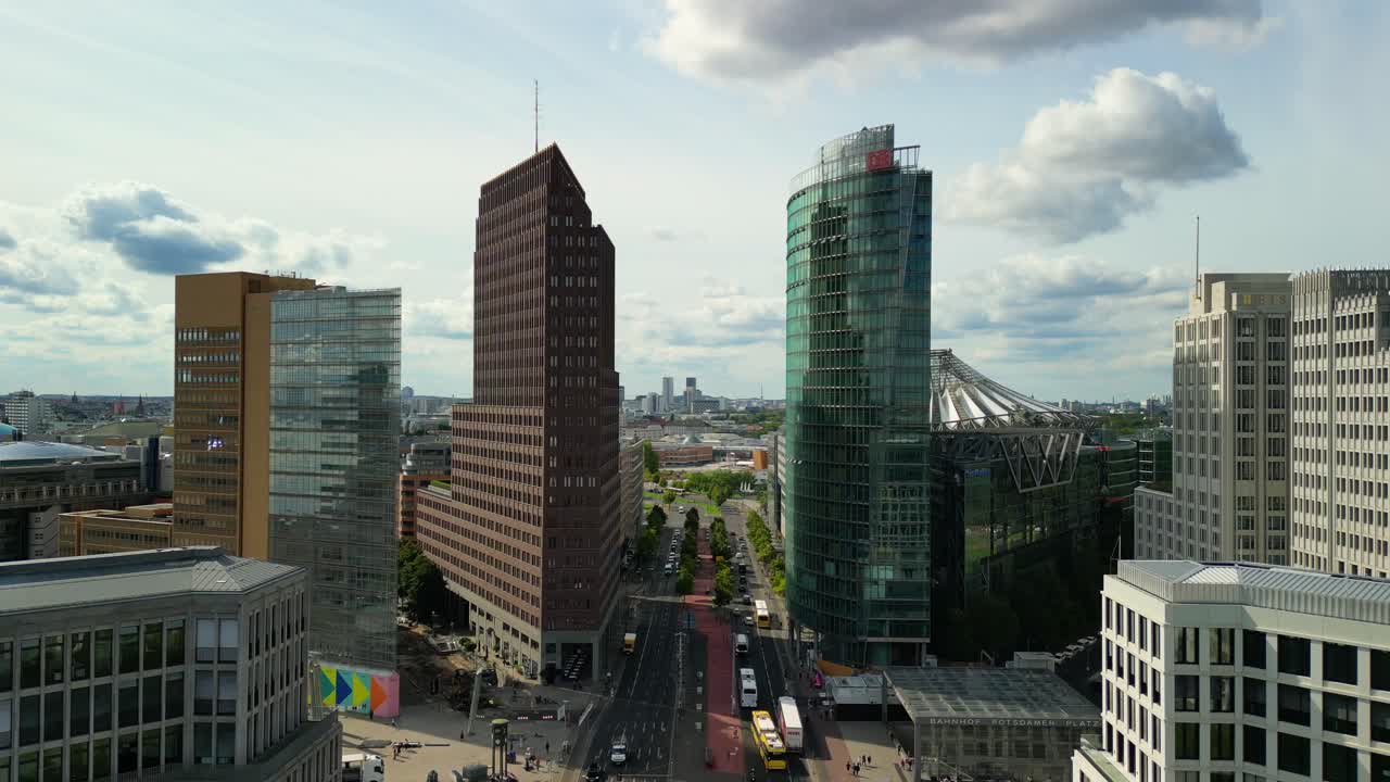 Área financeira da cidade e edifício de escritórios.