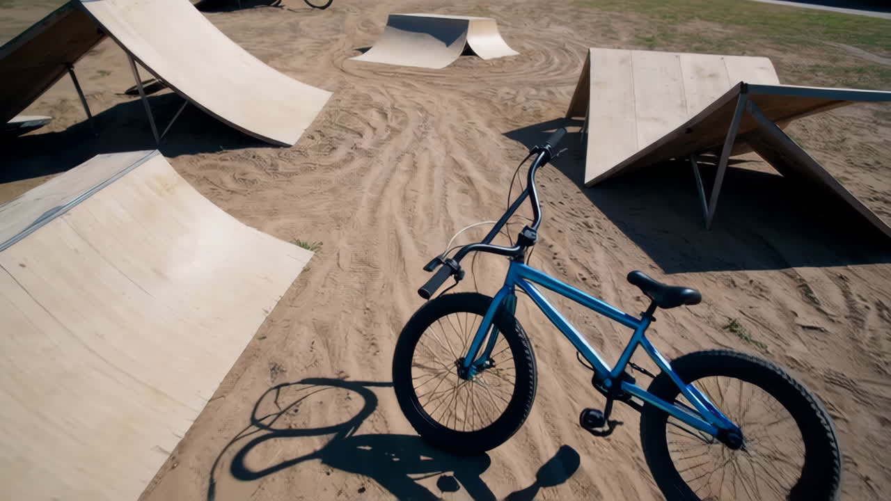 First-Person View of BMX Riding in a Skatepark