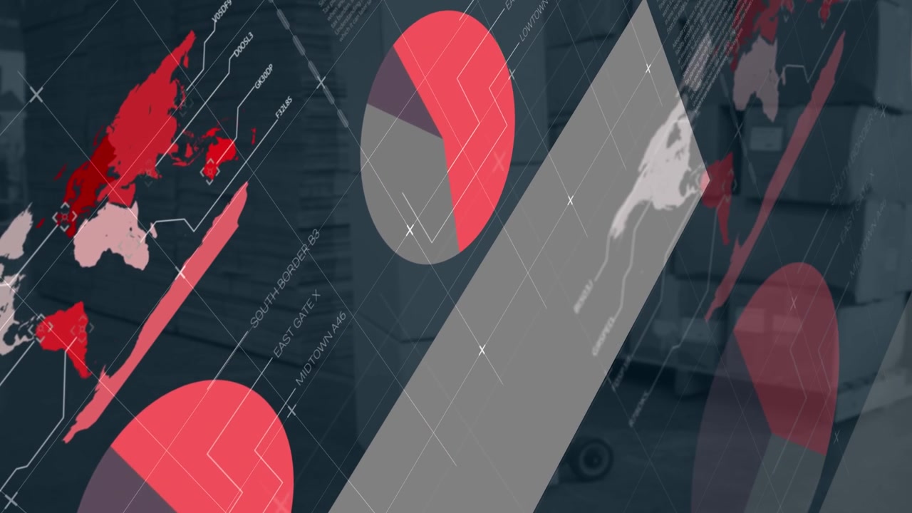 Animation of statistics and data processing over man using smartphone