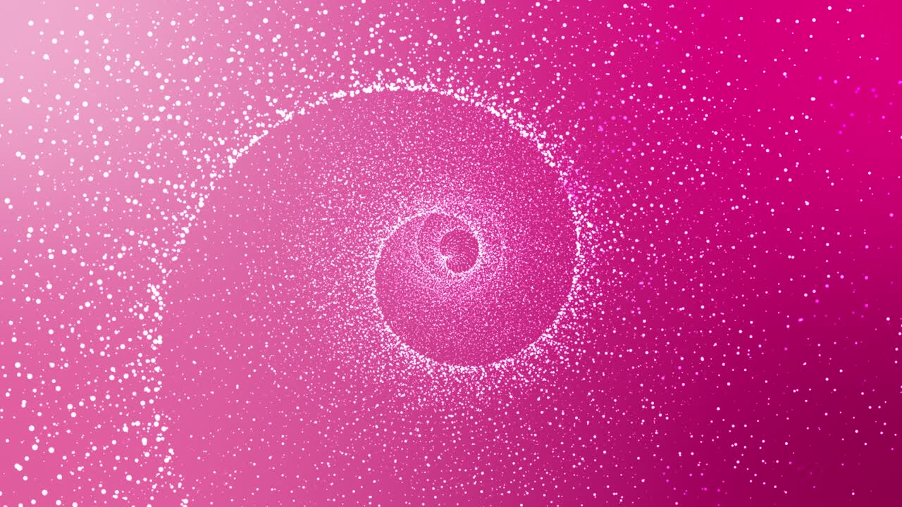 스피럴 분홍색 소용돌이가 배경에서 떠다니는 입자로 회전합니다.