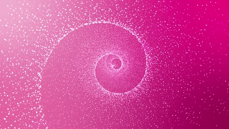 vórtice rosado en espiral girando en el fondo con partículas flotantes.
